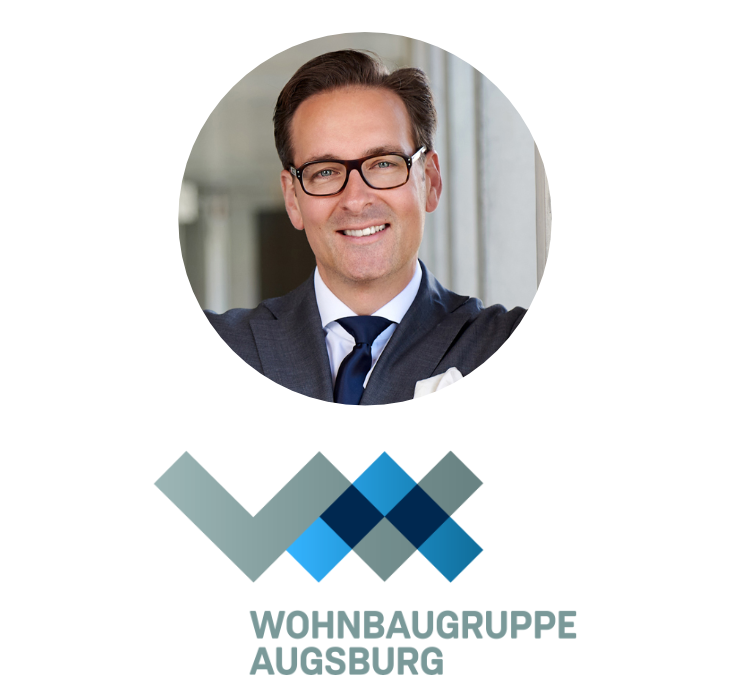 Porträt Dr. Mark Hoppe, Logo WBG Augsburg